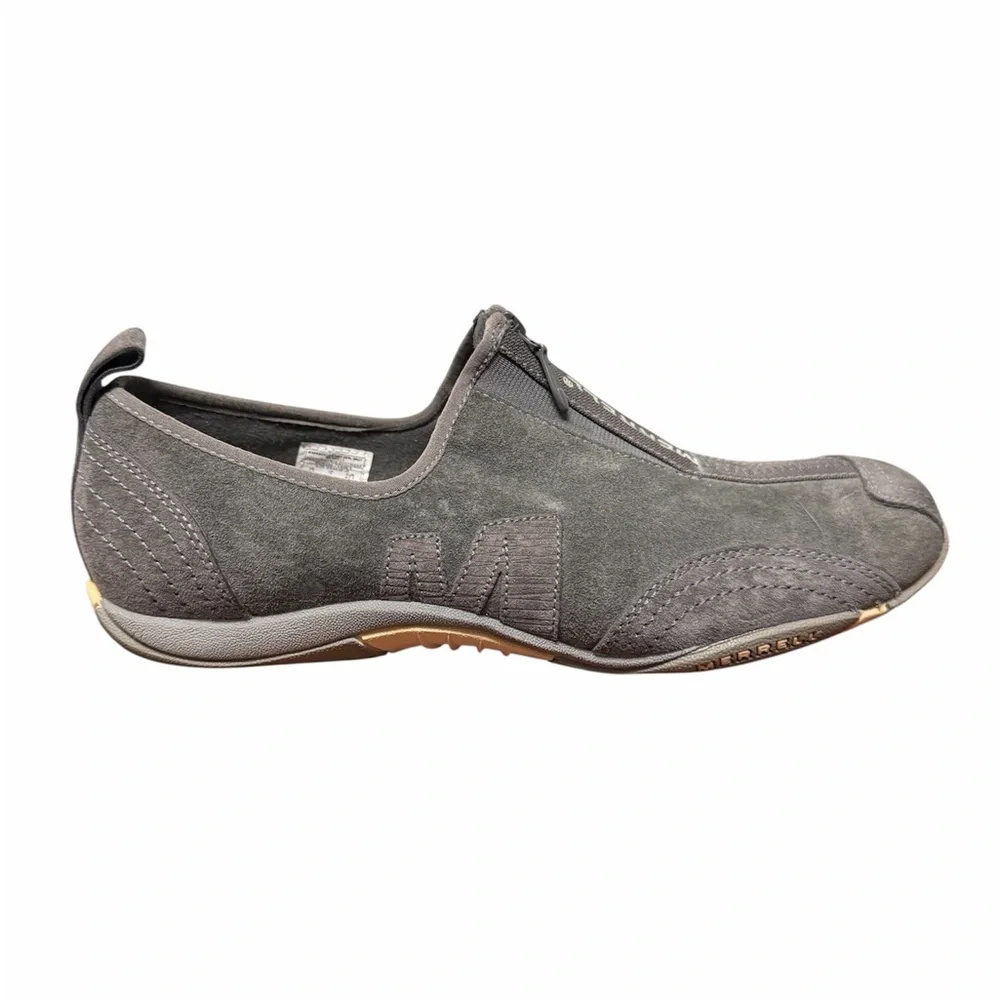 Merrell Barrado Gray Leather Walking Outdoor Shoes Women Size 9.5 - Picture 1 of 10